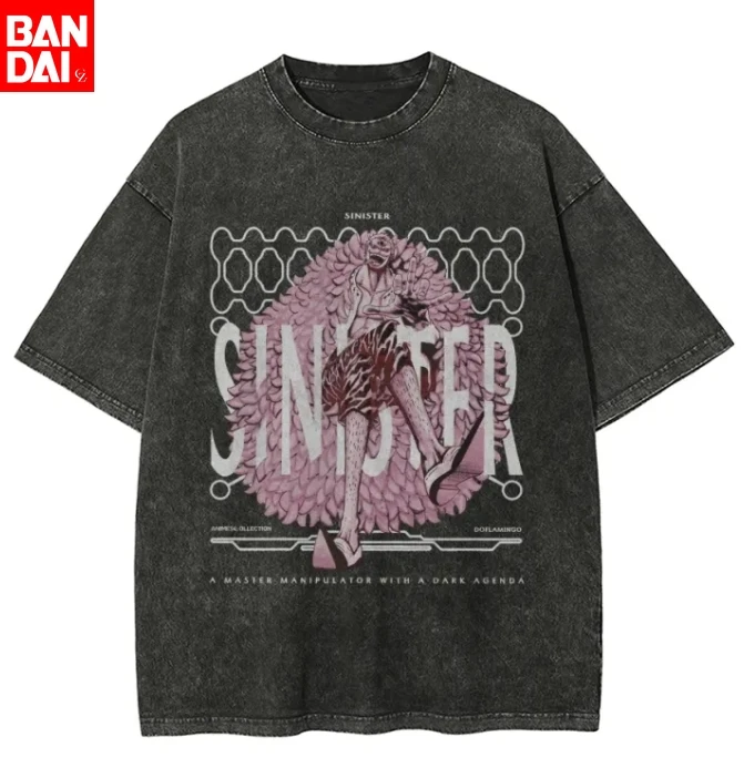 

One Piece Nami Pirates Bikini T Shirt Men 2026 Summer Vintage Acid Wash Oversized Tee Anime Streetwear