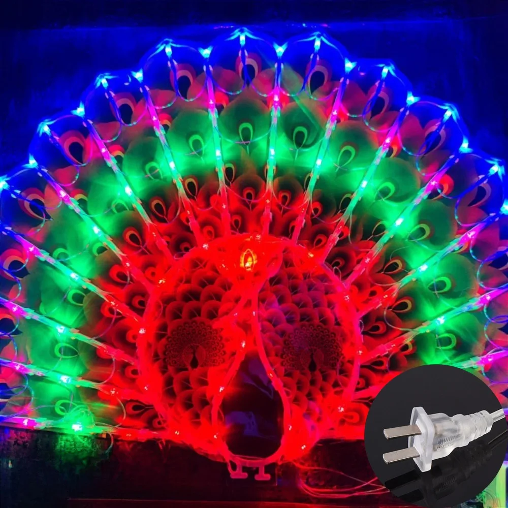 

Красивые подключаемые огни павлина, подсолнечник, звезда, сделай сам, светодиодные фонари, разноцветные атмосферные огни, праздничная вечеринка