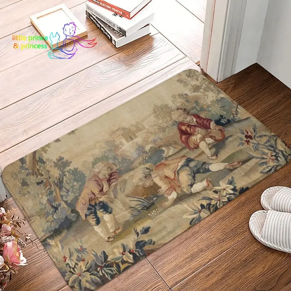 Aubusson Antique Tapestry Print Door Floor Bath Kitchen Mats Outdoor Boho French Flowers Doormat Toilet Entrance Carpet Rug