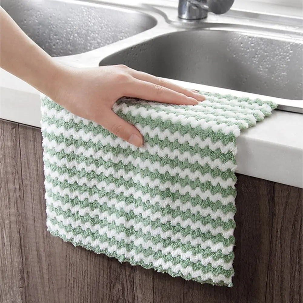 Non-stick Household Coral Velvet Gadgets Kitchen Tool Microfiber Wash Cloth Cleaning Cloth Dish Towel Wiping Rag