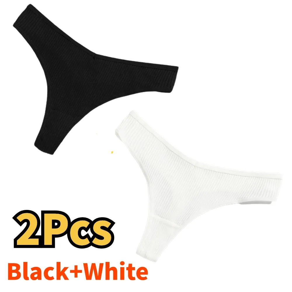 2/4/10Pcs Black Thongs Women Sexy Low Waist M L XL XXL Oversize Female Girls G-strings Cotton T-back Ladies Underwear Strings