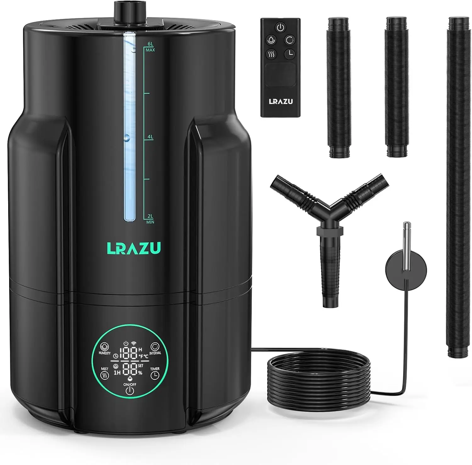 6L/1.59Gal Humidifier for Plants, Reptile Fogger Mister with Precise Temp & Humidity Probe/Expandable Hose, Smart