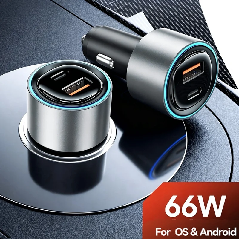 DT23 66W USB Type C Car PD 30W SFC Fast Charging for 17 16 15 for Galaxy