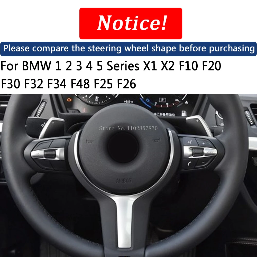 For BMW 1 2 3 4 5 Series X1 X2 F10 F20 F30 F32 F34 F48 F25 F26 M-sport Car Real Carbon Fiber Steering Wheel Cover Frame Trim