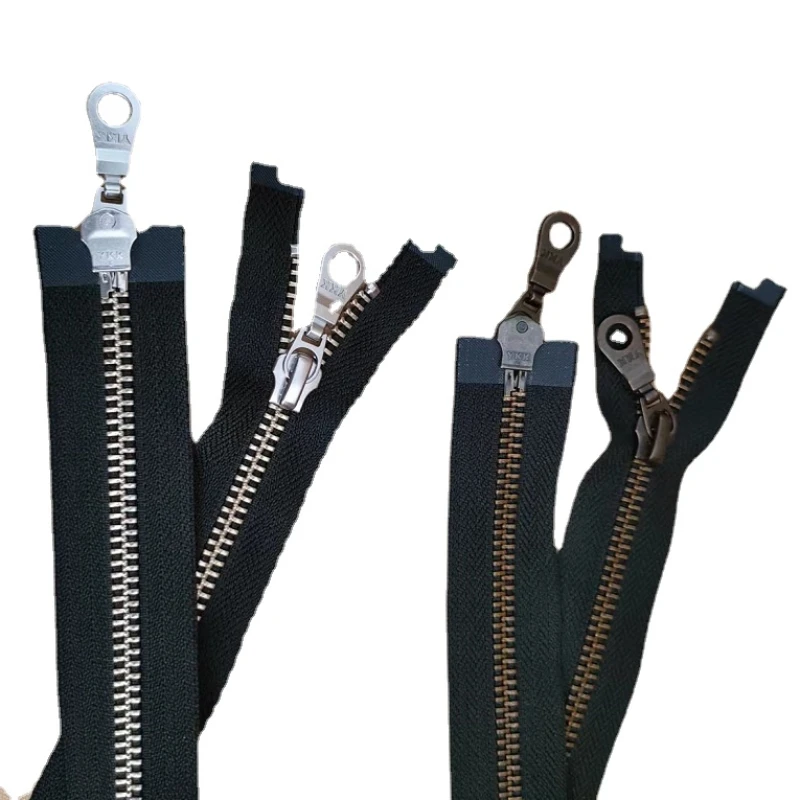 2pcs 5# 70 To 80cm Vintage YKK Zipper Metal Double Open Zipper 2-way Black Leather Jacket Coat Repair Tailor Sewing Accessory