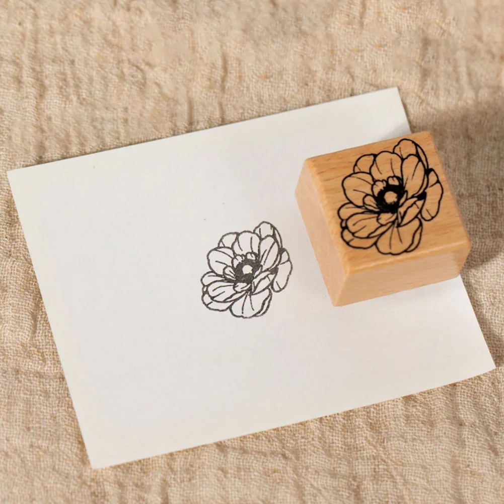 Flower Wood Stamps Wood Rubber Stamps For DIY Scrapbooking Cards Decoration Embossing Crafts 3*3*2cm