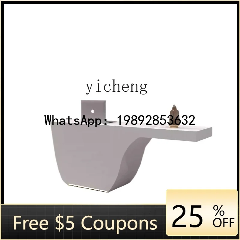 

Z3 checkout page store small beauty salon counter simple special-shaped company reception desk