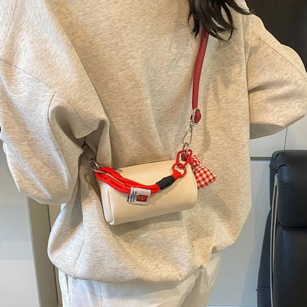 

Creative Korean Style Bow Crossbody Bag Mini Handbag Shoulder Bag Lipstick Storage Bag Cylindrical Bag Kids