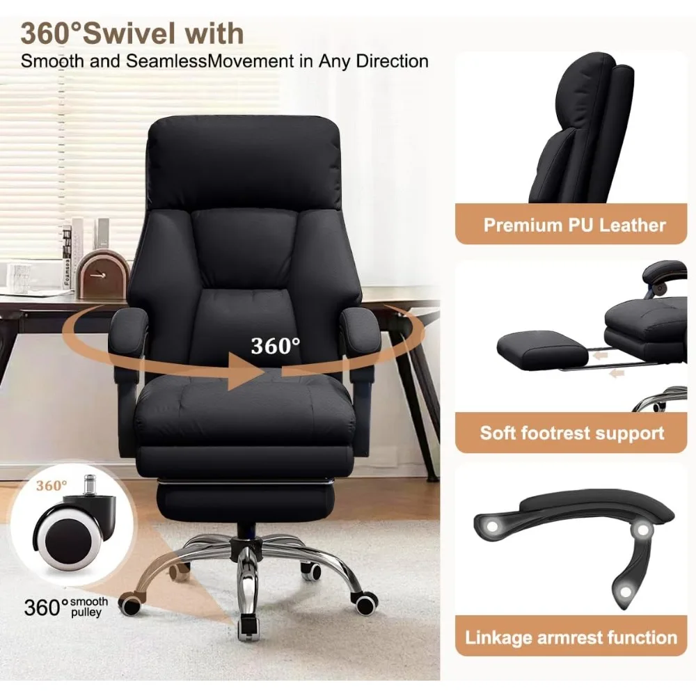 High Back Office Chair Executive Desk Chair with Foot Rest Comfortable Computer Gaming Chairs Swivel Work Chair，Customized