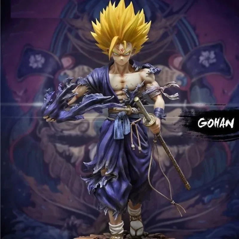 

Dragon Ball Anime Figure Gk Gohan Super Saiyan 2 Statue Model Samurai Son Gohan with Sword Collection Doll Toys Festival Gift