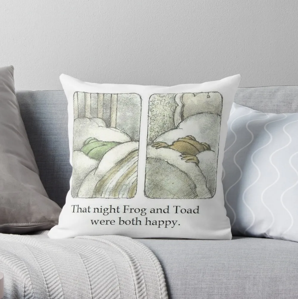 

That Night Frog and Toad Were Both Happy Throw Pillow Cushion Covers For Living Room