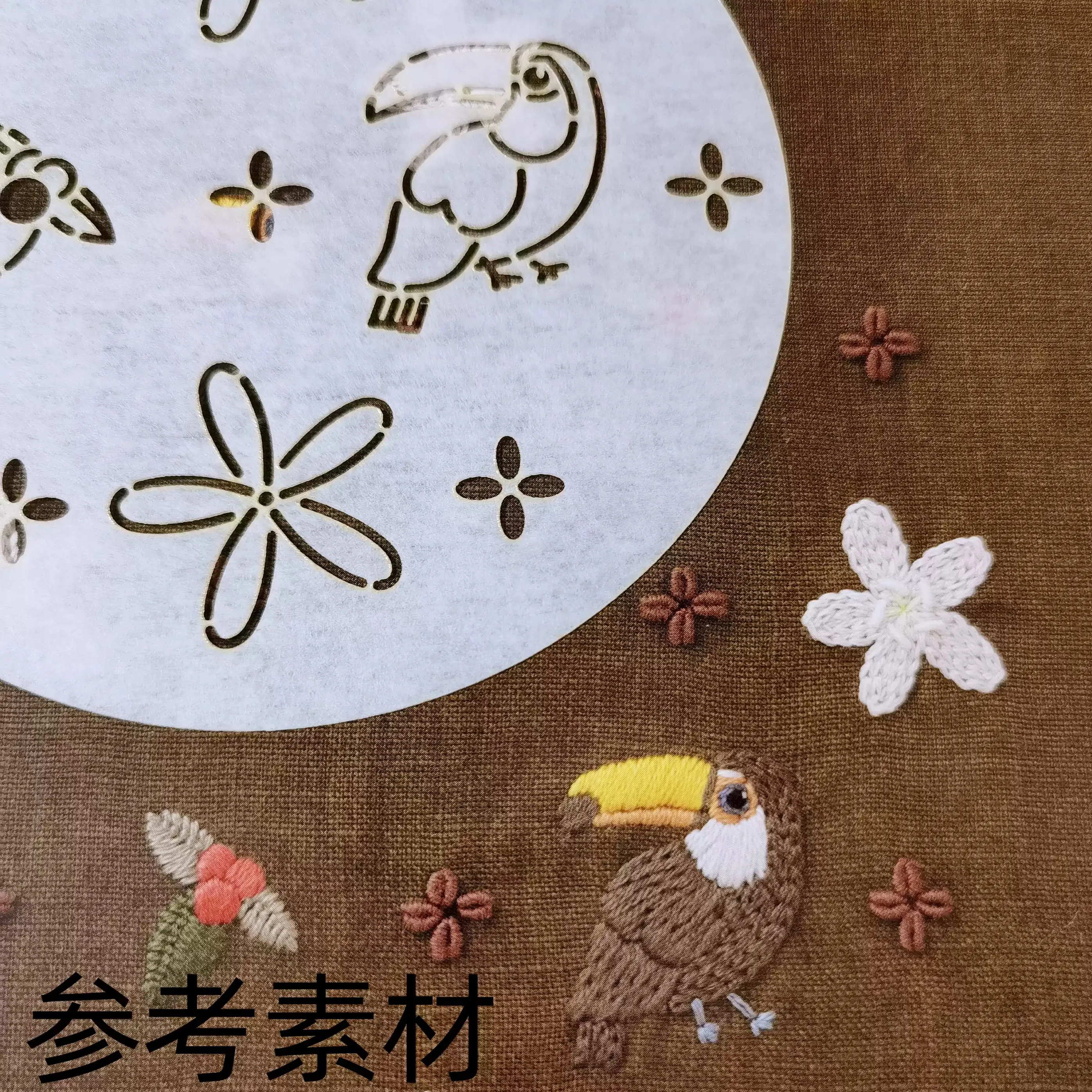Reusable PET formwork for Embroidery coaster,Fabric Crafts Drawing tool flower bird Quilting Templates Sashiko Stencils
