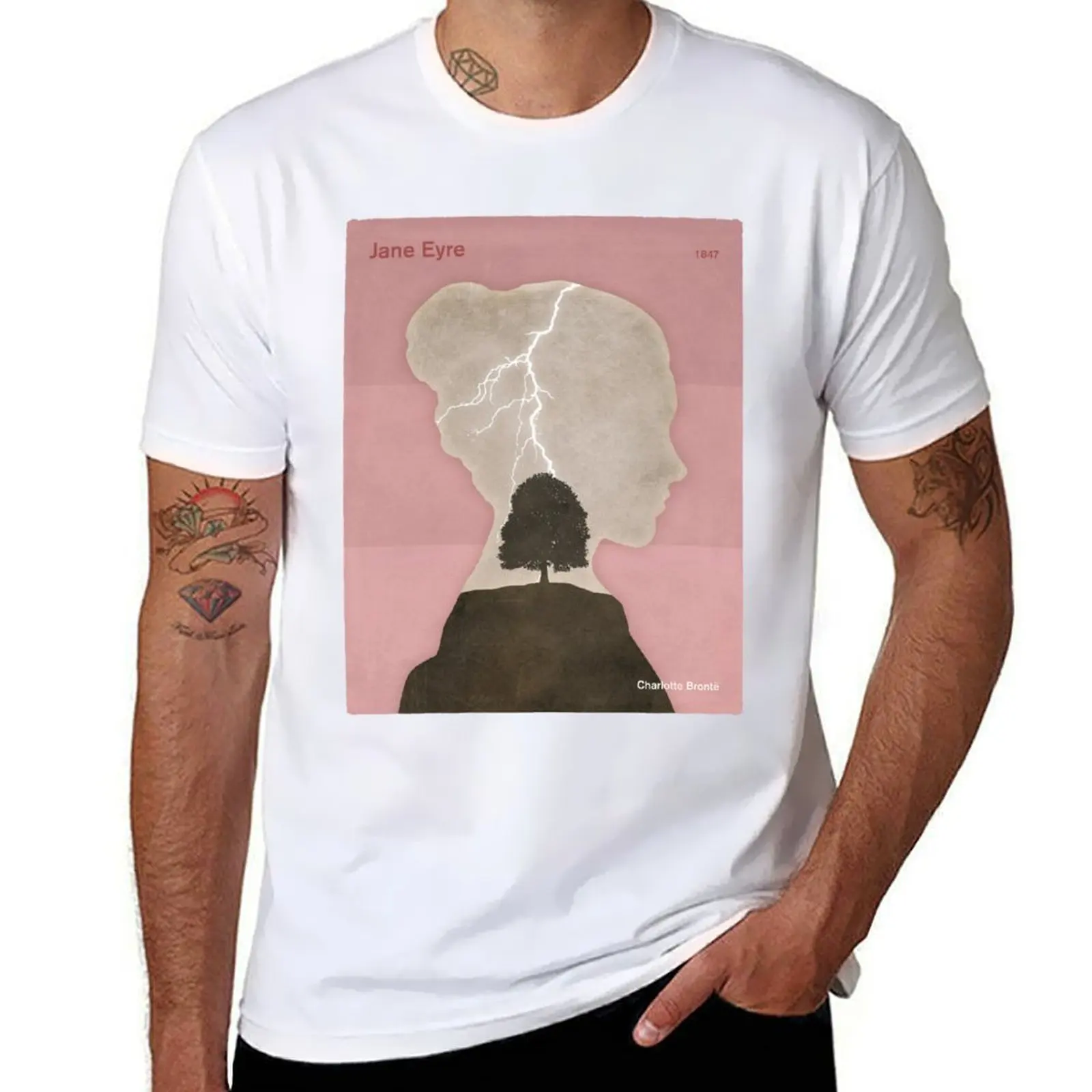 Jane Eyre, Charlotte Bront? Literary Art for Book Lovers T-Shirt funny shirt cotton fashion shirts men clothings