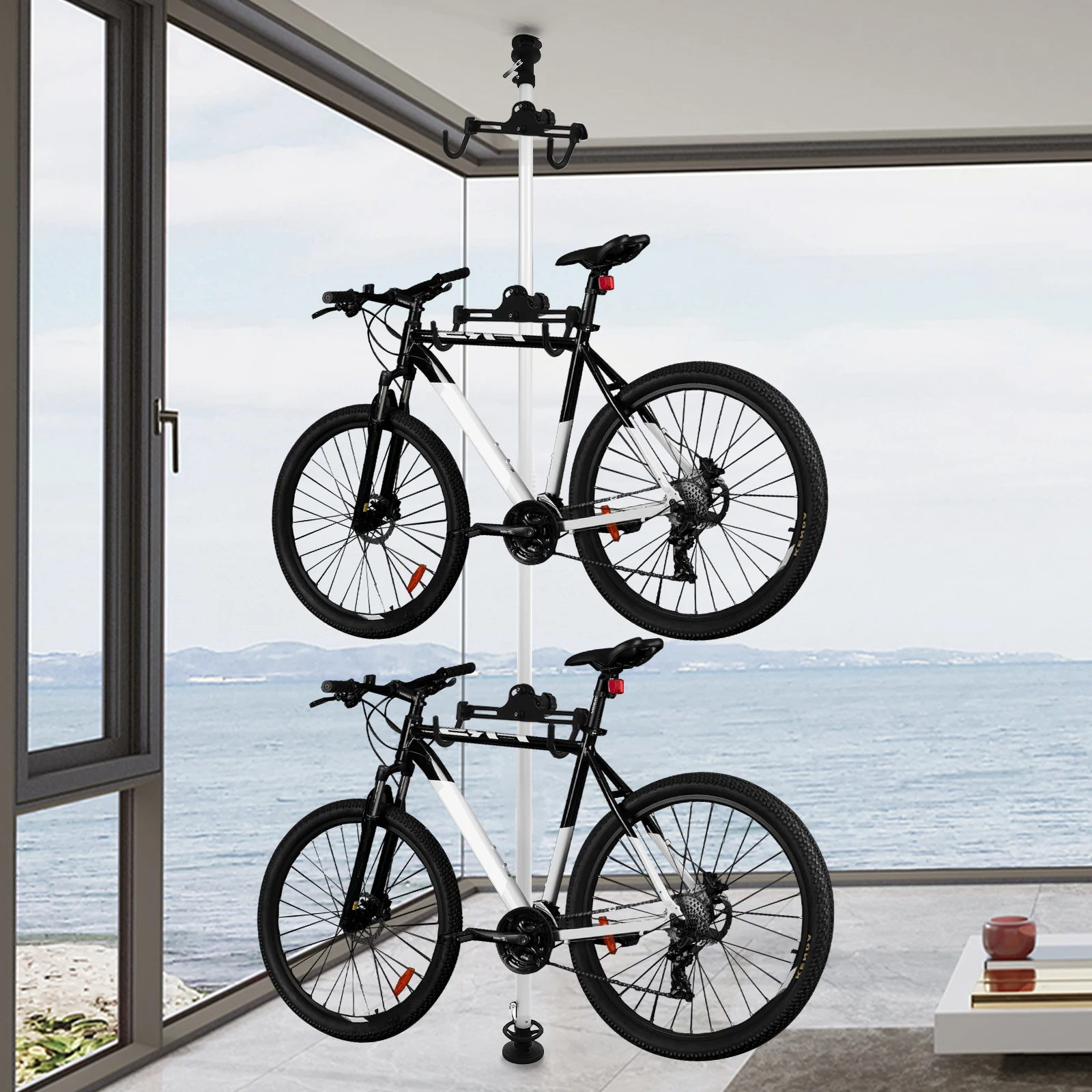 

3 Bike Storage Rack Stand, Free Standing Vertical Bike Rack Holds Up to 30 kg