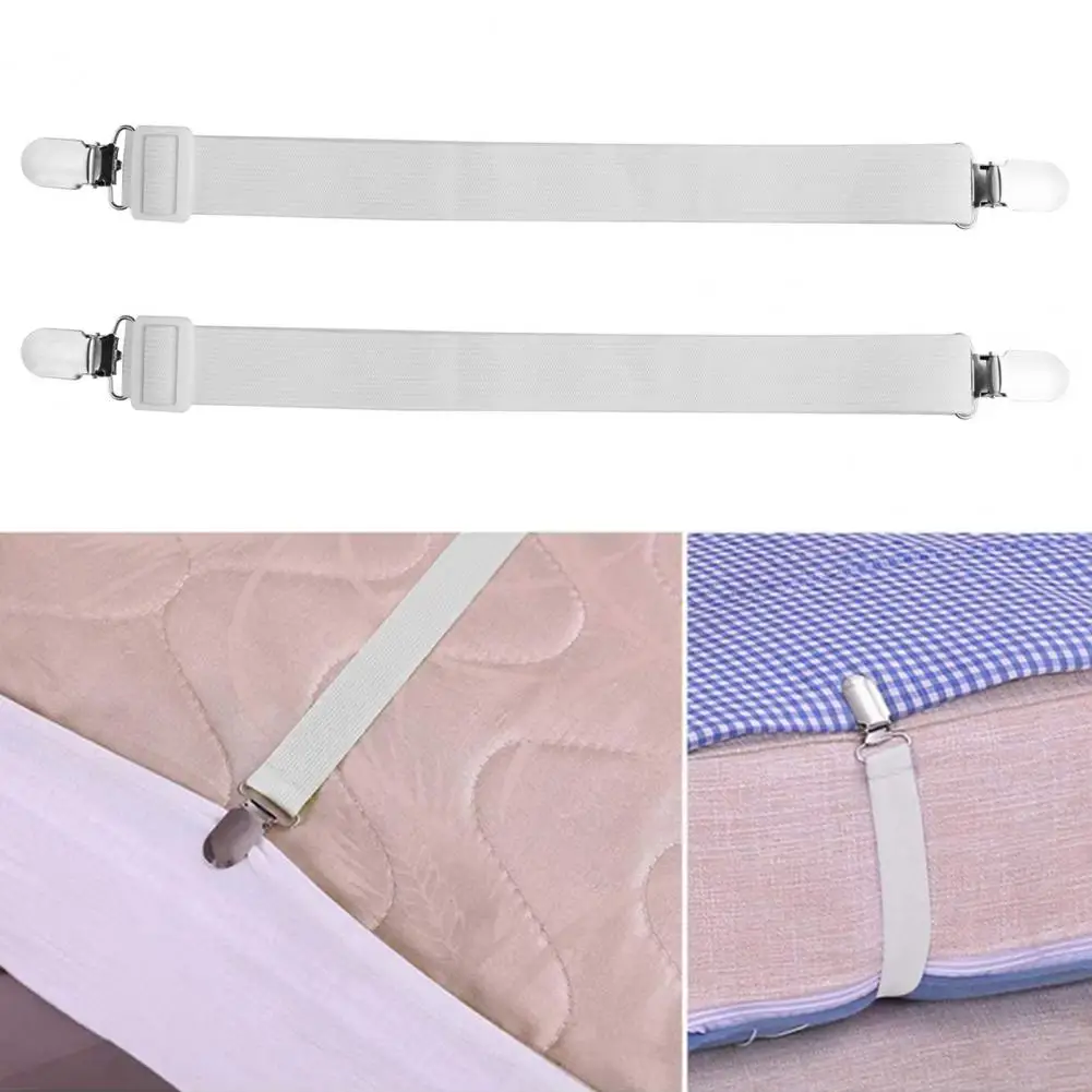 2Pcs Hidden Strap Elastic Ironing Board Cover Fastener Table Cloth Holder Clips Adjustable Elasticity Picnic Tablecloth Clip