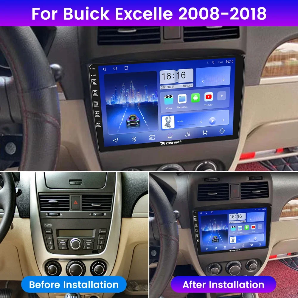 Android Car Radio ForBuick Excelle 200-2018 Car Stereo 2Din Octa Core GPS Navigation Player IPS Screen Carplay Android Auto