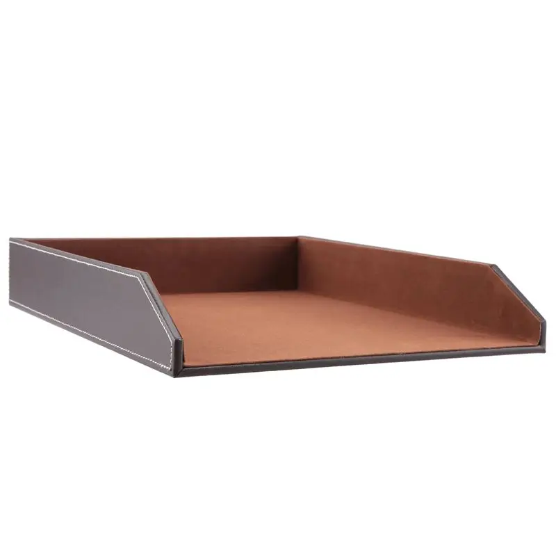 

Коллекция кожаных лотков для бумаг ABDW-PU, настольный органайзер для документов, штабелируемый офисный файловый лоток