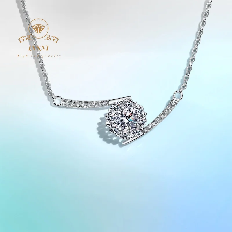 

0,5 карата D цвет муассанит S925 посеребренный цветочный кулон в форме сердца ожерелье GBA сертифицированные женские ювелирные изделия модные аксессуары