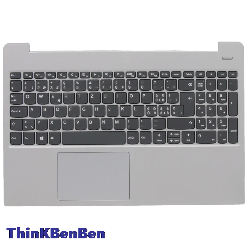 SWS-funda superior con teclado gris suizo, cubierta con reposamanos para Lenovo Ideapad S340 15 15IWL 15IML 15API 15IIL 5CB0S18685