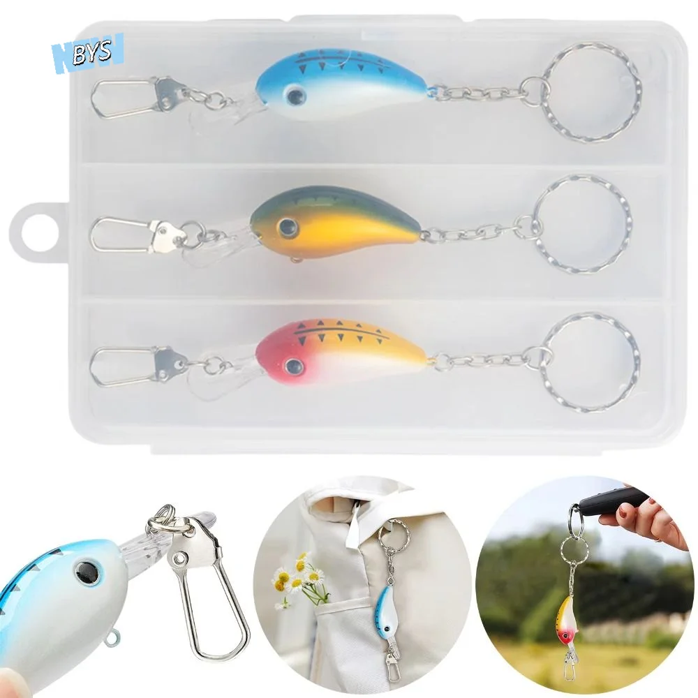 

3pcs Metal Construction Fishing Lure Keychains Compact Size Realistic Design Artificial Minnow Key Rings Gift Idea 13CM Length
