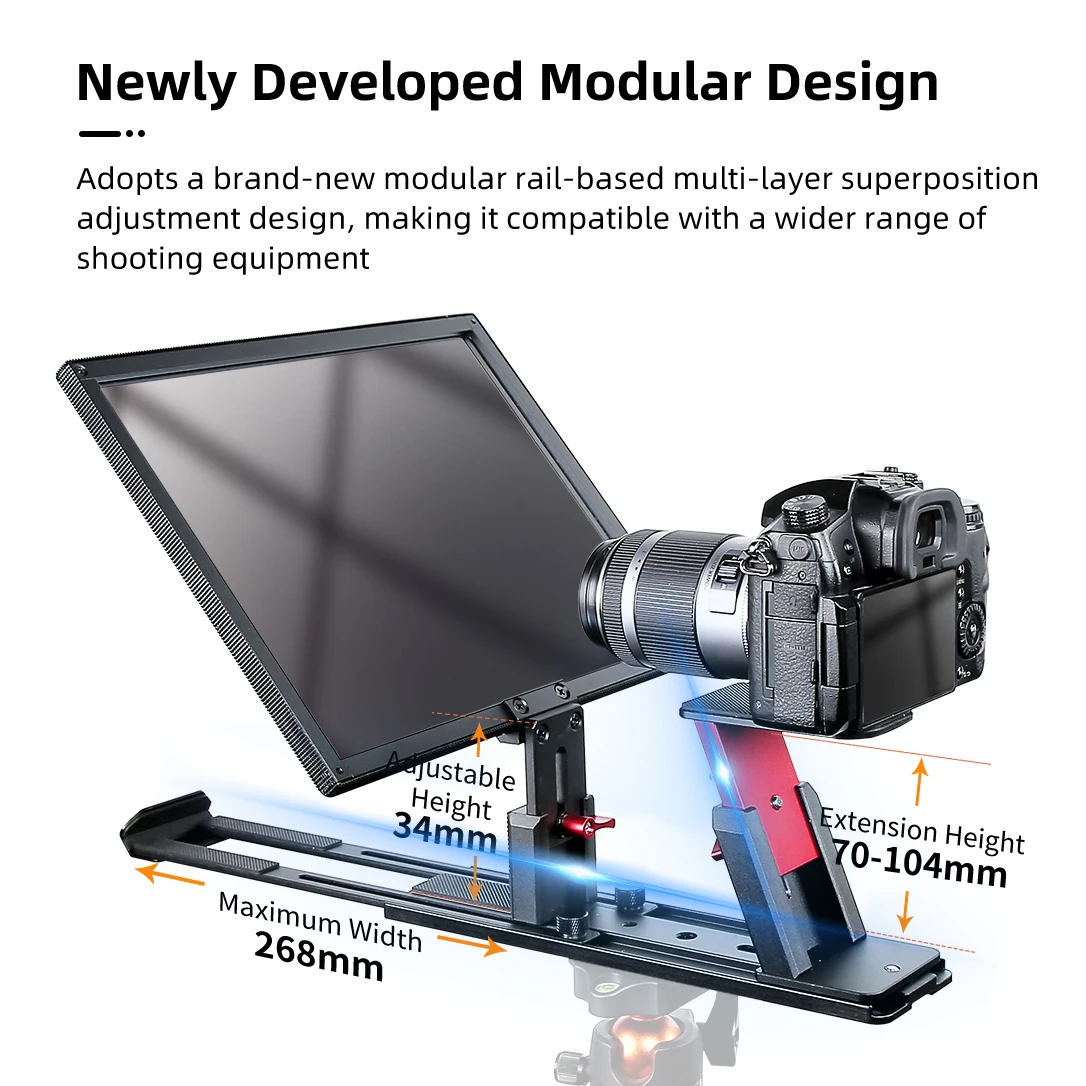 Desview T12S/T12 Portable Teleprompter Universal for DSLR Camera Photo Studio iPad Smartphone Interview Recording Teleprompter