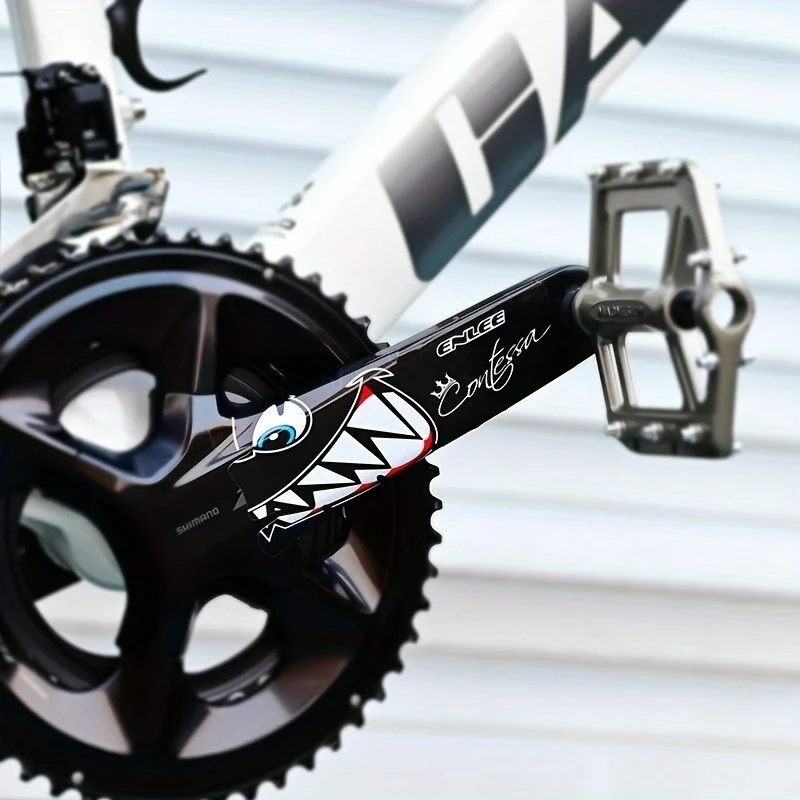 

2-Piece Set, Shark Road Bike Crank Protection Sticker, Suitable for Mountain Bikes and Road Bikes, Eye Suction Motorcycle