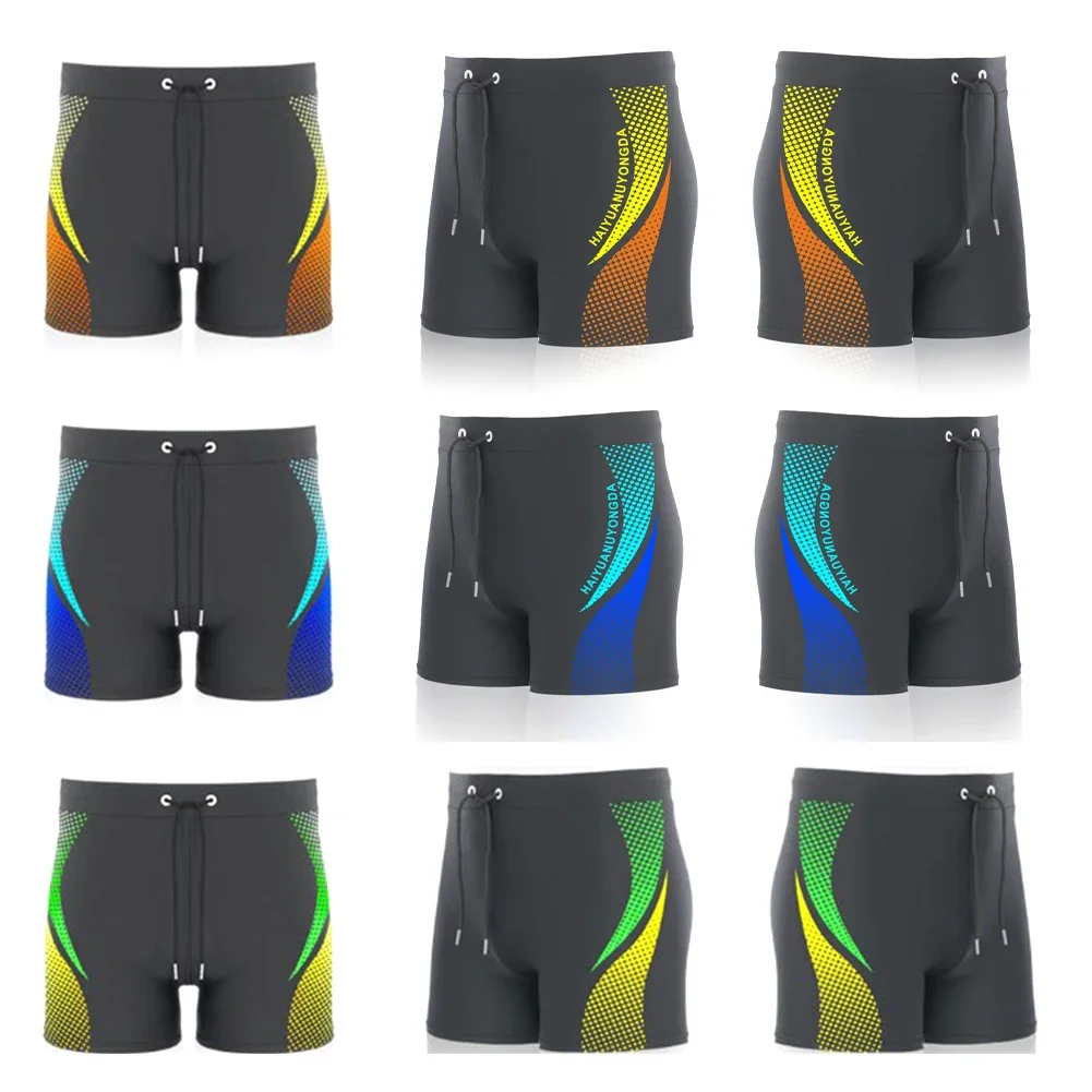 Men Swimming Trunks Quick-drying Beach Shorts Swim Trunks With Drawstring Lined L-5XL Swim Briefs Man Sportswear