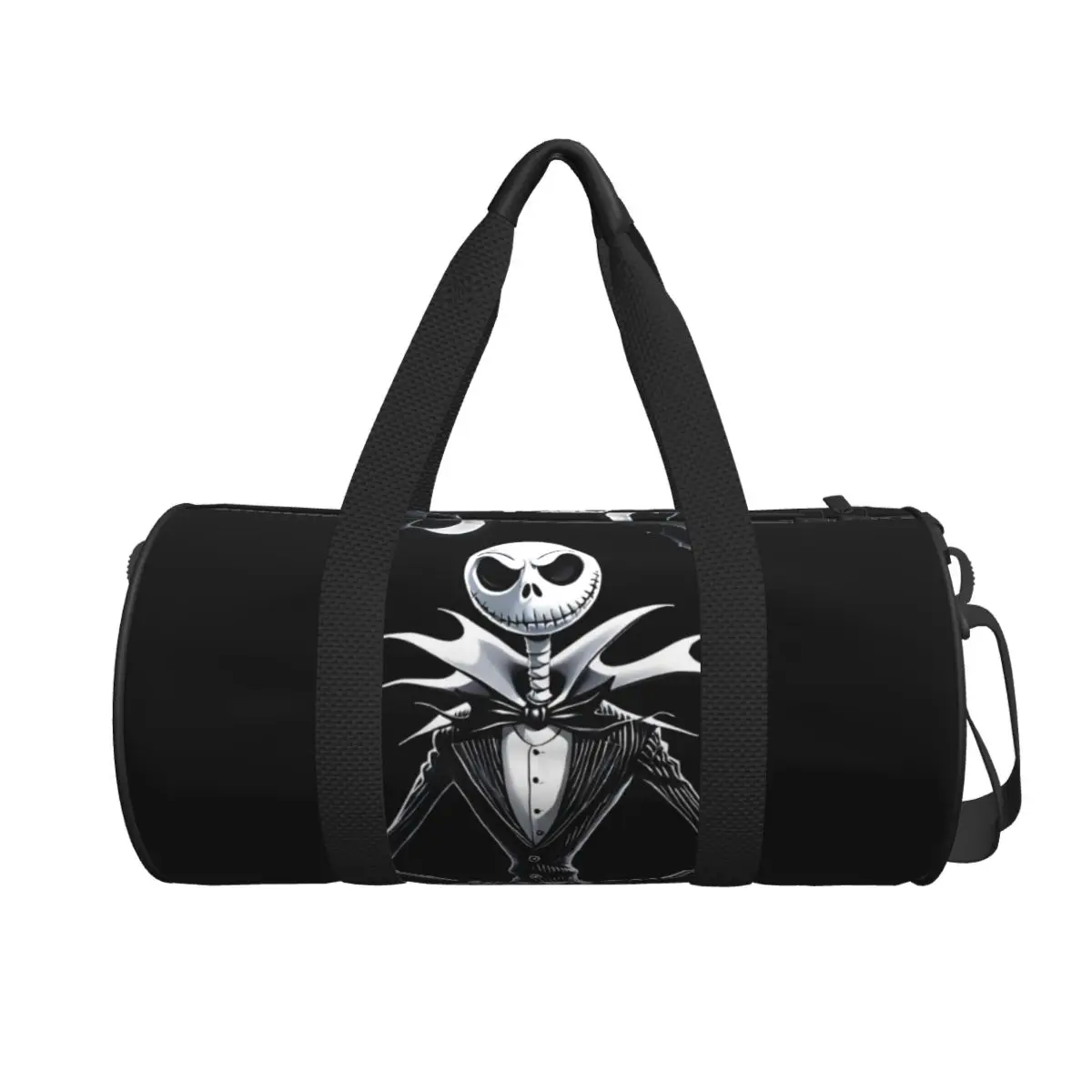 مخصص جاك Skellington حمل حقيبة المرأة سعة كبيرة المعيشة الهيكل العظمي رياضة حقائب السفر الشاطئ