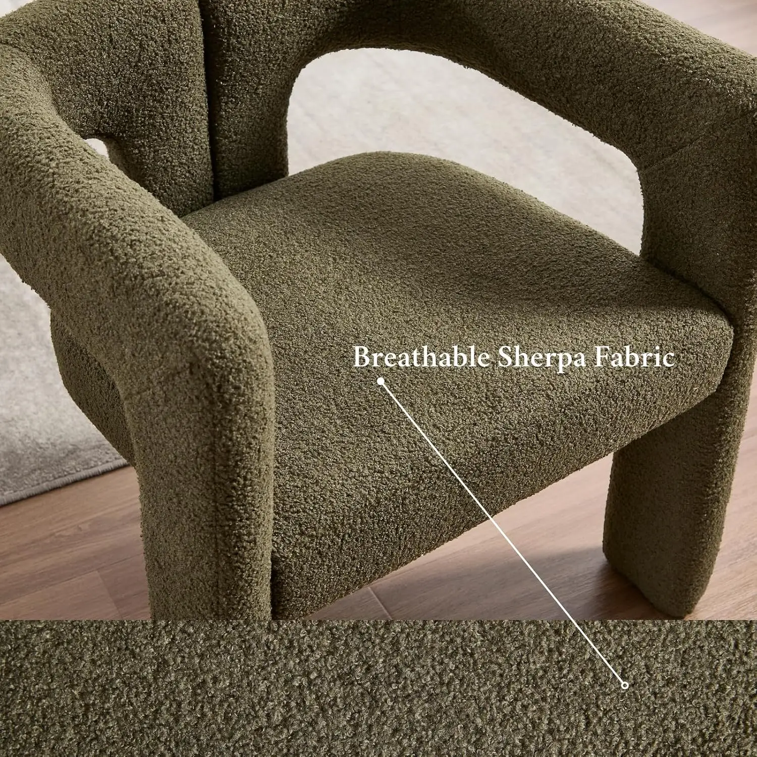 Upholstered Dining Chair Set of 4 Barrel Backrest Side Chair for Dining & Living Room, Green, Customized