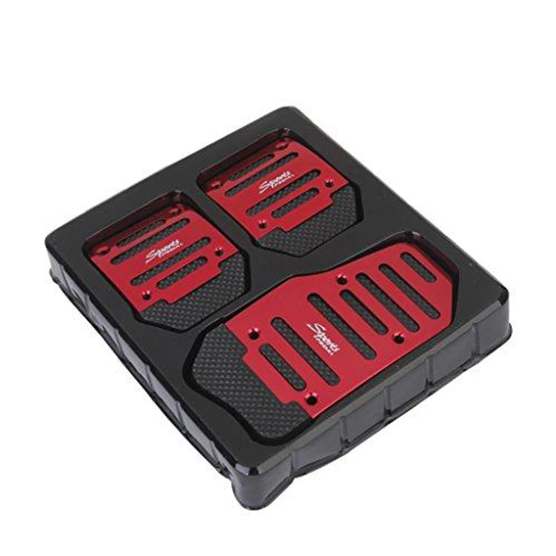 

3pcs Non-Slip Racing Manual Car Truck Pedals Pad Cover Set Red