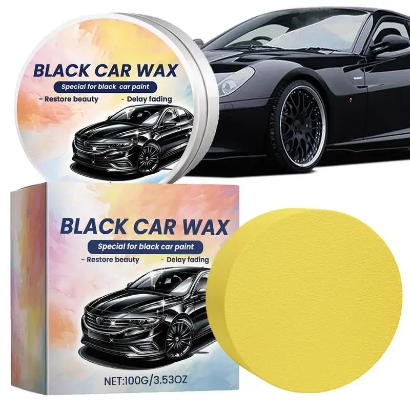 Black Car Wax Crystal Plating Set, Auto Scratch Repair, Colar com esponja, Proteção UV