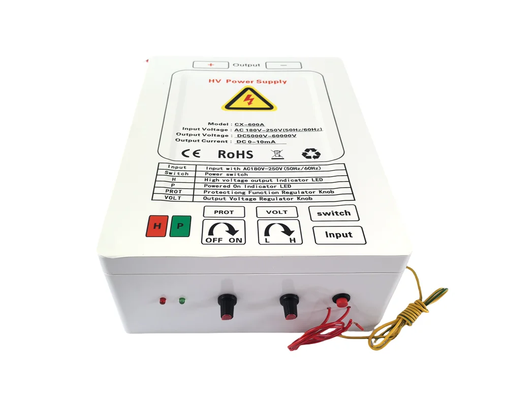 High Voltage Power Supply   5KV - 60KV CX-600A     ,Electrostatic Ionization   , Spraying , plasma，  Cleaner Air Purification