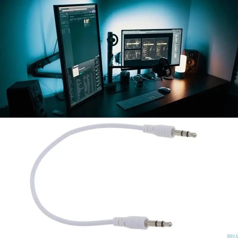 R91A 3.5mm 잭 오디오 확장 케이블 수컷에서 수컷 스테레오 보조 케이블 어댑터 자동차 헤드폰 스피커 노트북 와이어 코드