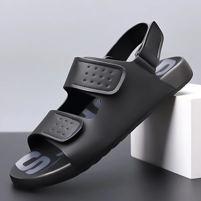 

Luxury Men's Sandals Fashion Trend Casual Sandal High Quality Leather Sandals for Men Soft Soled Beach Slippers Sandalias Hombre