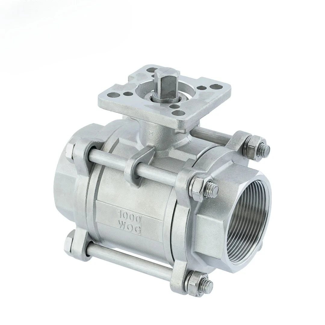 Stainless steel 304 three piece high platform internal thread ball valve Q11F-16P matching actuator switch