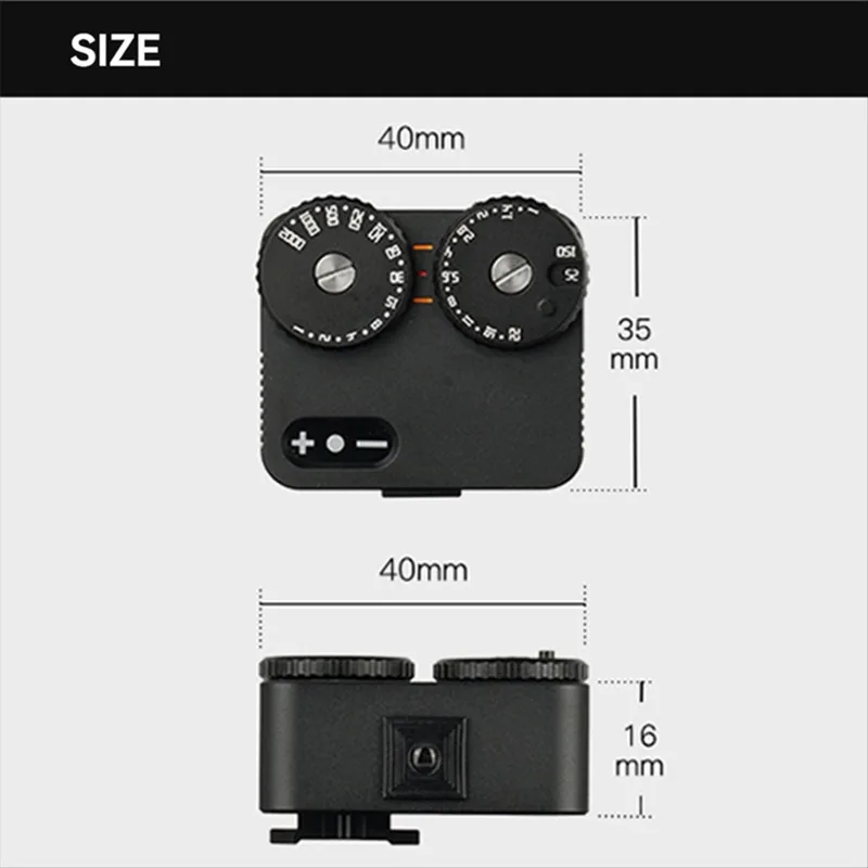 

Light Meter II Cold Shoe for DSLR Film Camera Light Meter 12 Shutter Speed Photography Accessories(Silver) G