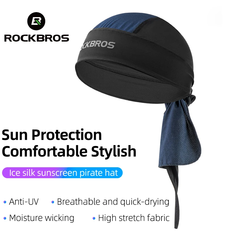 ROCKBROS Cycling Hat Sun Protection Motorcycle Bicycle Cap Breathable Elasticity Bandana Men Women Running Hiking Sport Headwear