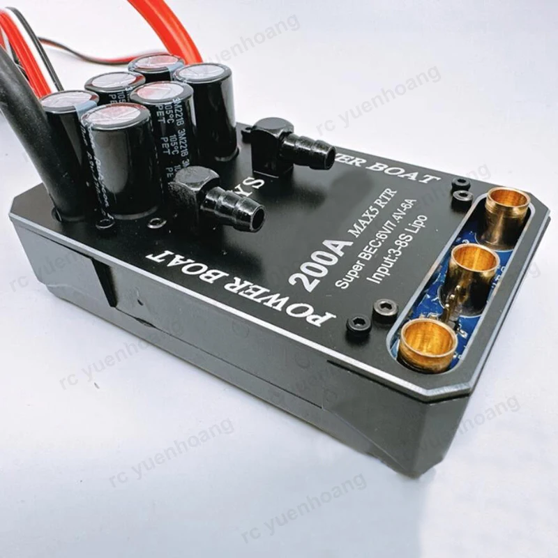 1PCS Hobbywing Max5 Modified 3-8S 200A Watercooling ESC w M6 Water Nozzle for 1/5 RC Car Brushless Speed Controller Module