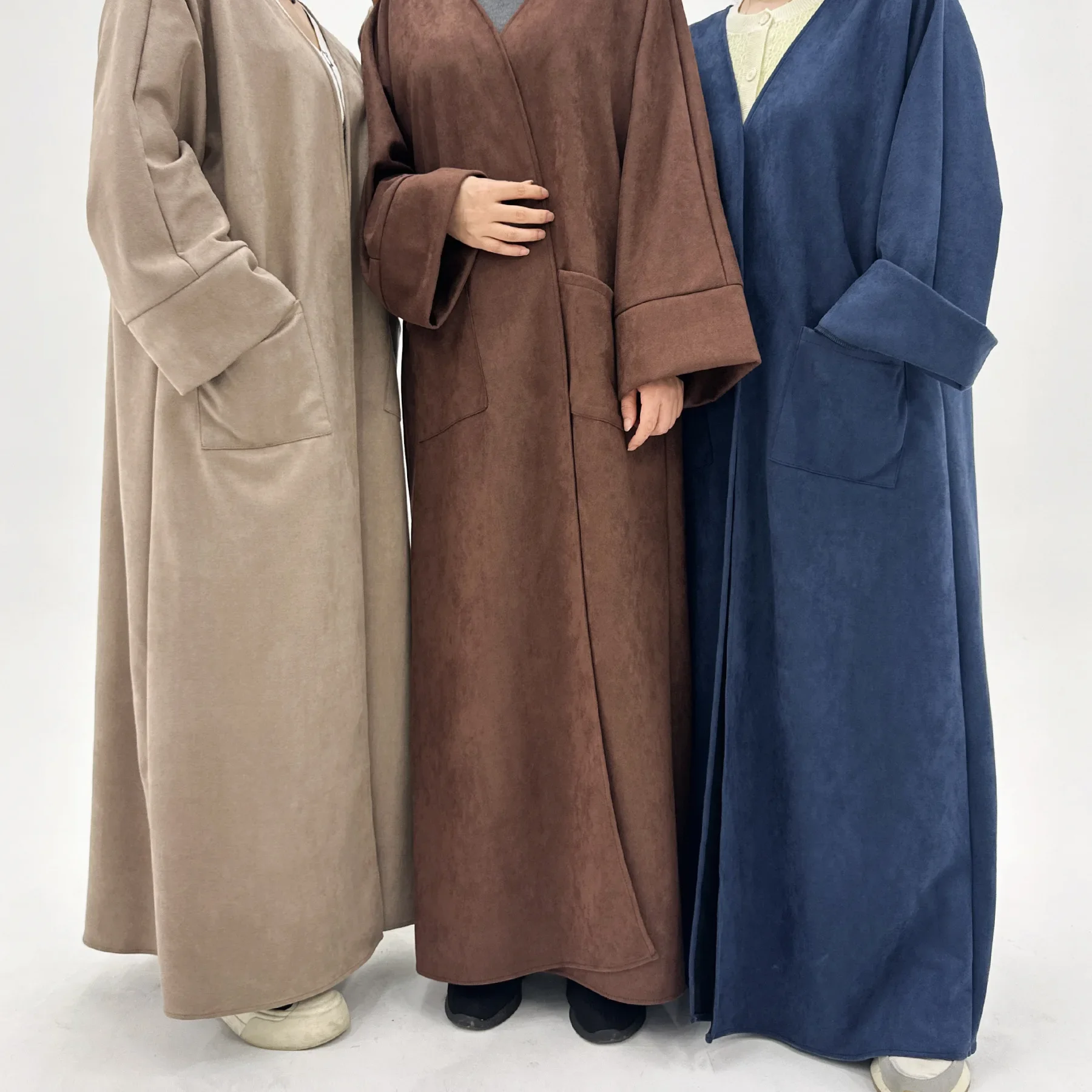 

4 Colors Elegant Saudi Arabia Muslim Modest Cardigan Women Ramadan Dubai Kimono Abaya Dress Luxury Islamic Warm Turkey Robe