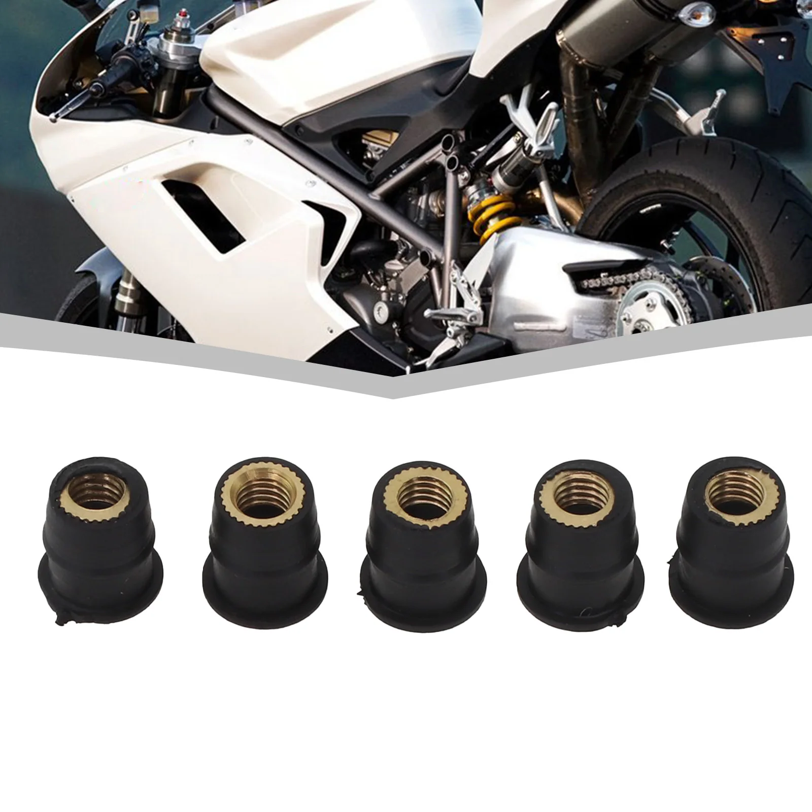 5PCS Motorcycle Windshield Rubber Nuts Vibration Damper Panel Mounting 2024 Hot Sale Brand New And High Quality Discount