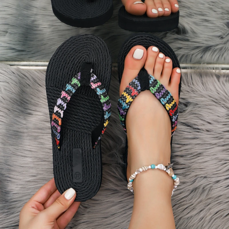 

2026 Summer New Fashion Flip Flops Outside Casual Comfortable Wedges Women's Sandals Woman Shoes Beach Platform Women's Slippers