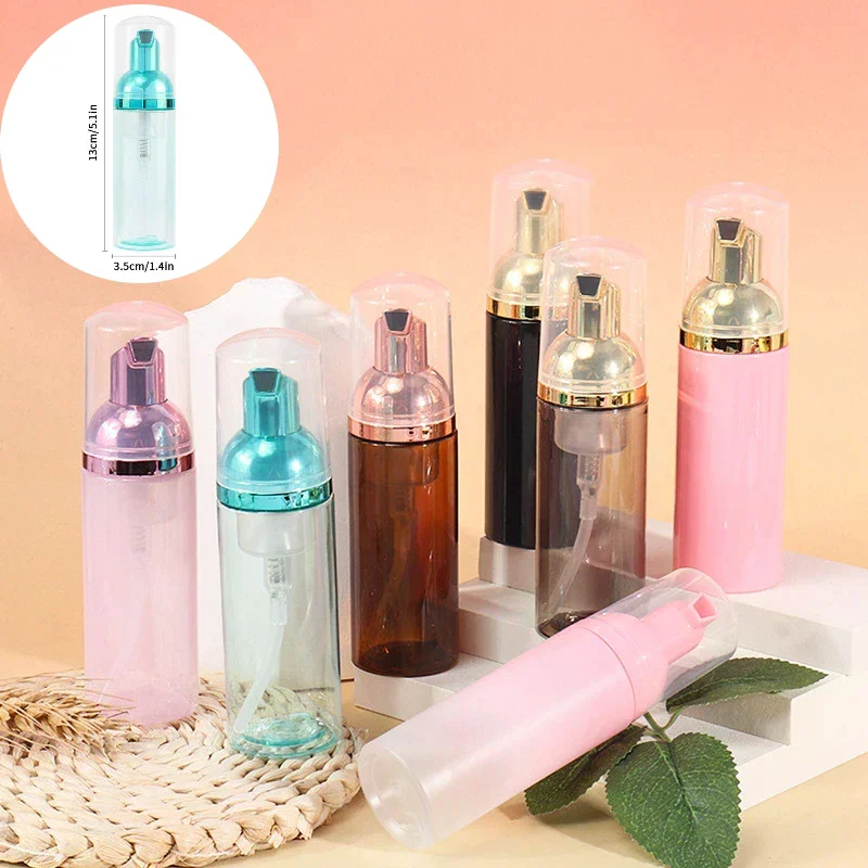 

Mini Empty Soap Refillable Bottle Shampoo Bottles for Travel Cleaning Cosmetics 60ml Small Foam Dispenser Plastic Bottle