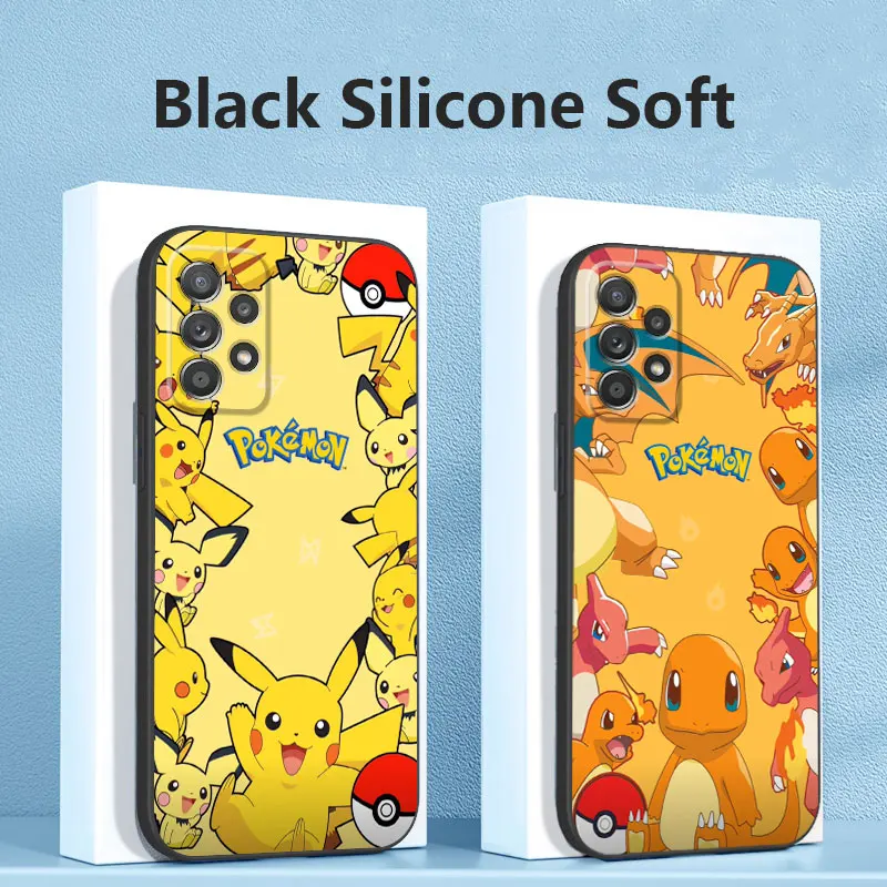 Case For Samsung Galaxy A54 A14 A52 A53 A12 A13 A34 A23 A21s A71 A32 A24 A73 A31 A15 A11 Phone Cover Hot Anime Cartoon Pokemon