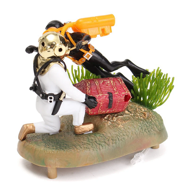 Ornement d'aquarium mignon, figurine de chasseur de trésors, figurine d'action de plongeur de trésors, paysage d'aquarium