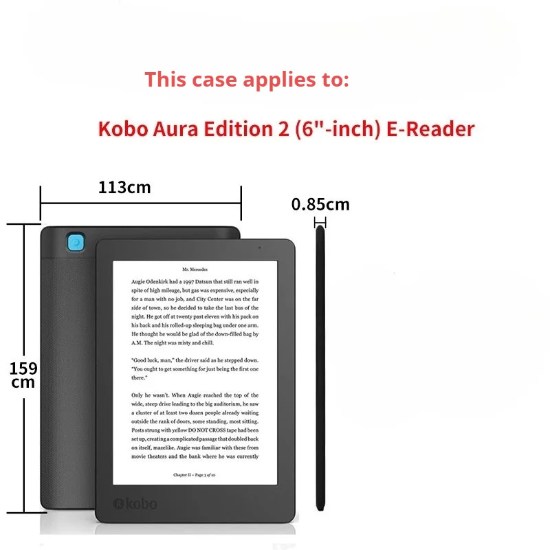 Case for 6“Kobo Aura Edition 2 (Model:N236)Ultra-Thin PU-Leather Hard Shell Cover