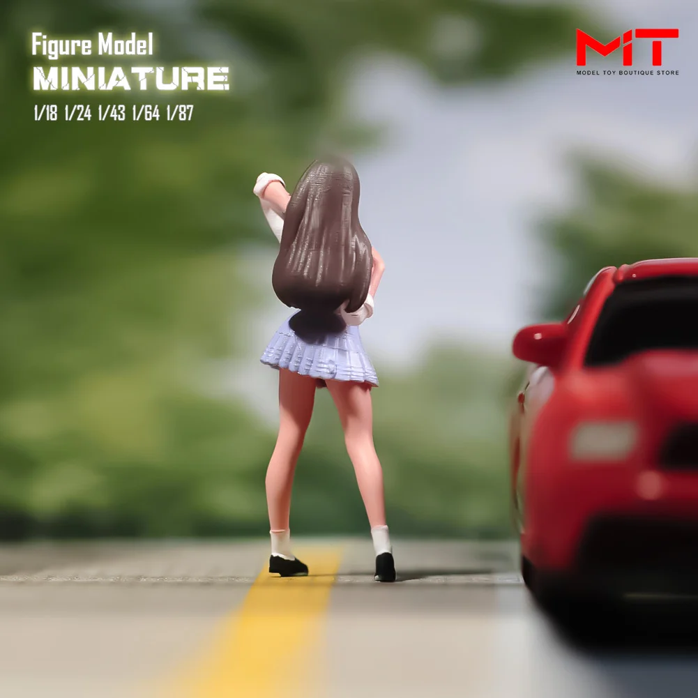 Miniature Figure 1/87 1/64 1/43 1/24 1/18 Anime Beauty Student Uniform Girl Mini Diorama Figurines Doll Model Scene Prop Display