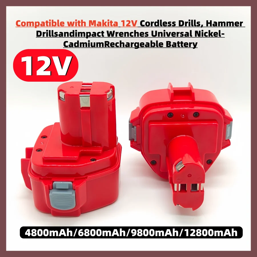 for Makita 12V Cordless Drill/Hammer Drill/Impact Wrench Nickel-Cadmium Rechargeable Battery PA12 1220 1233 1201 1222 1223 1235