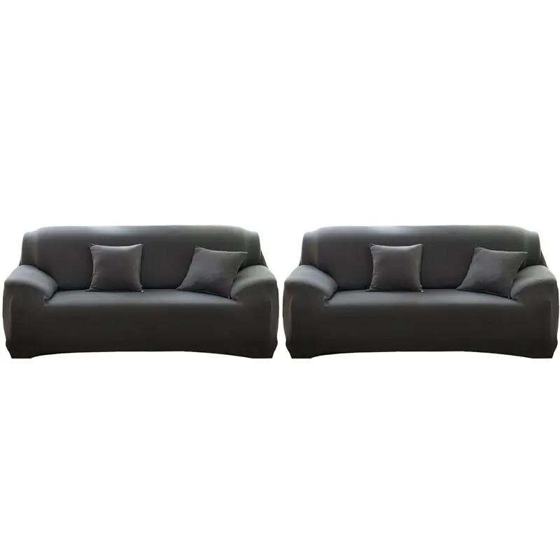ABUI-2X Sofa Cover For Corner Sofa L-Shaped Sectional Sofa Elastic Gray Pet Friendly Slipcover For Armrest,4 Seater