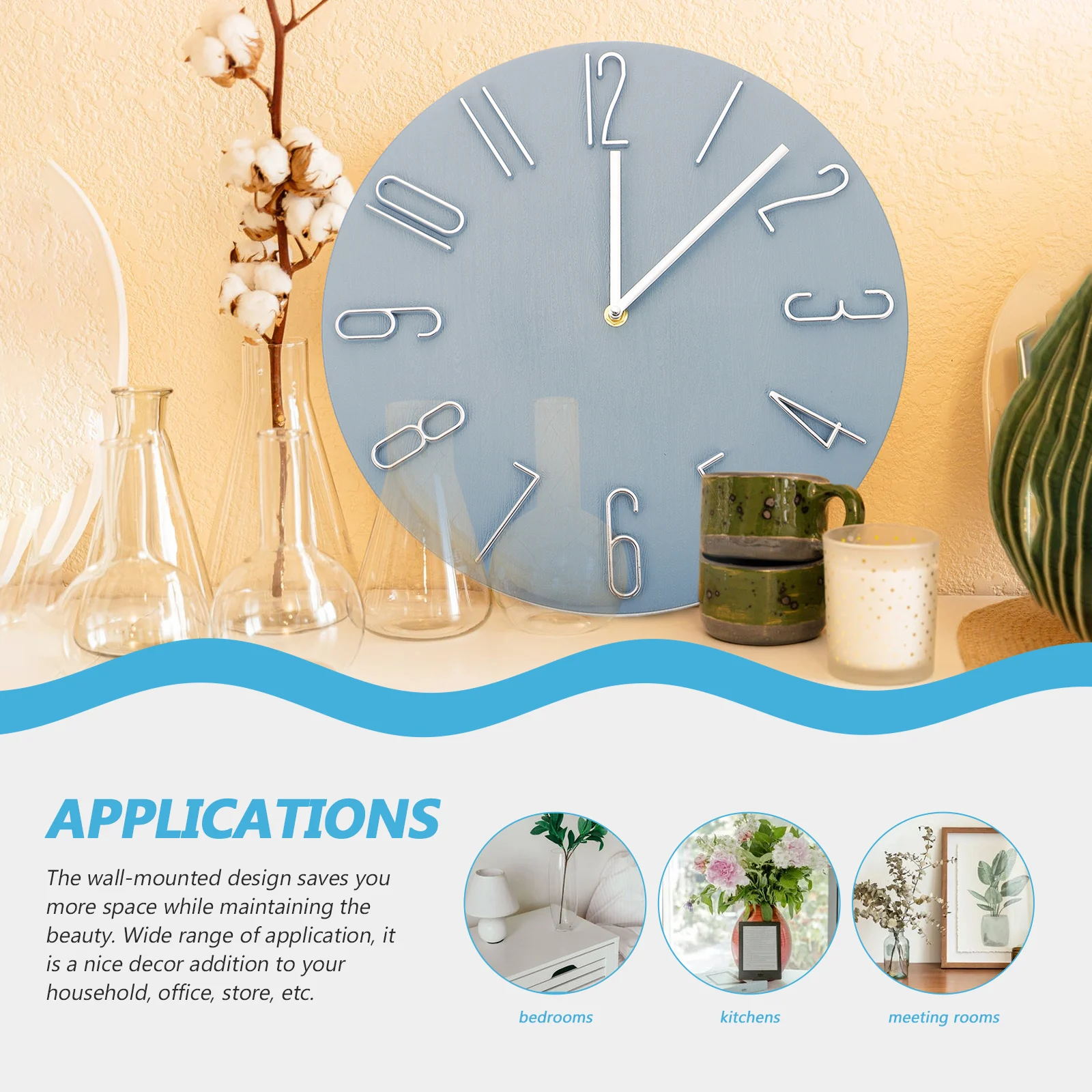 

Modern Style Living Room Wall Operated Decorative Lightweight Wall Hanging Clock for Home Office Decor Space