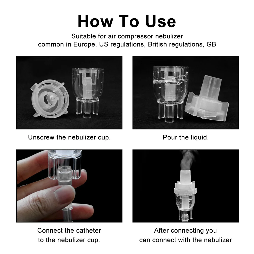 4pcs 6ml Inhaler Inhalator Breathing Nebulizer Portable Cough Atomizer Silent Humidifier Asthma Steaming Devices Atomized Cup